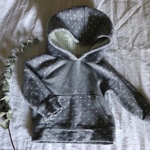 Cat & Jack Grey & White Hoodie Girl Size 12 Months